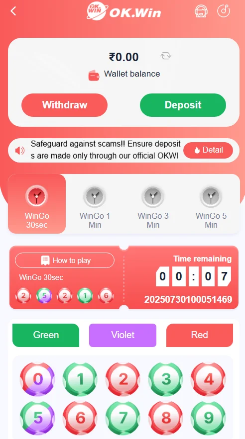 OK Win colour trading games