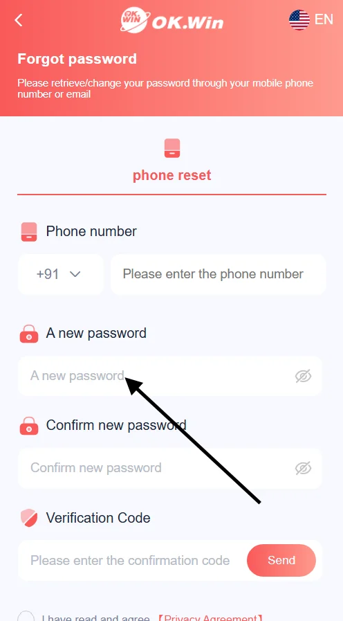 Set a new password for your account during password reset